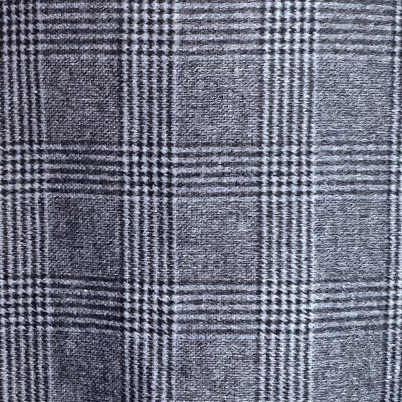 Talbots Fringe Trim Open Vest Wrap Womens Small Blue Grey Plaid Knit Sweater NWT - Picture 2 of 10